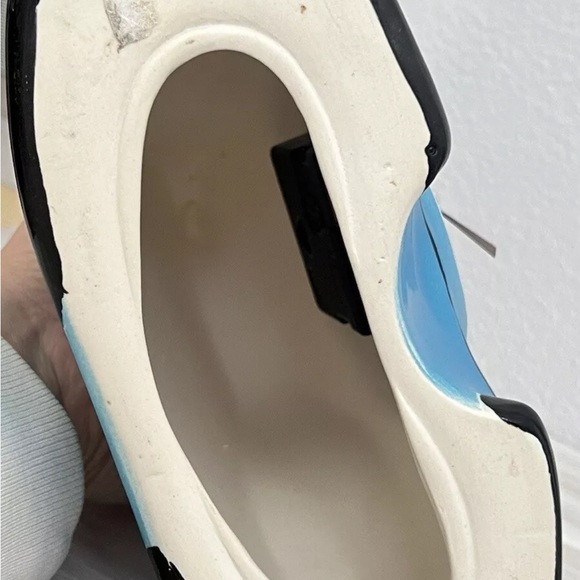 Brendan Adams Pottery Signed Clock Blue Working Triangle New Zealand Porcelain - Picture 8 of 11